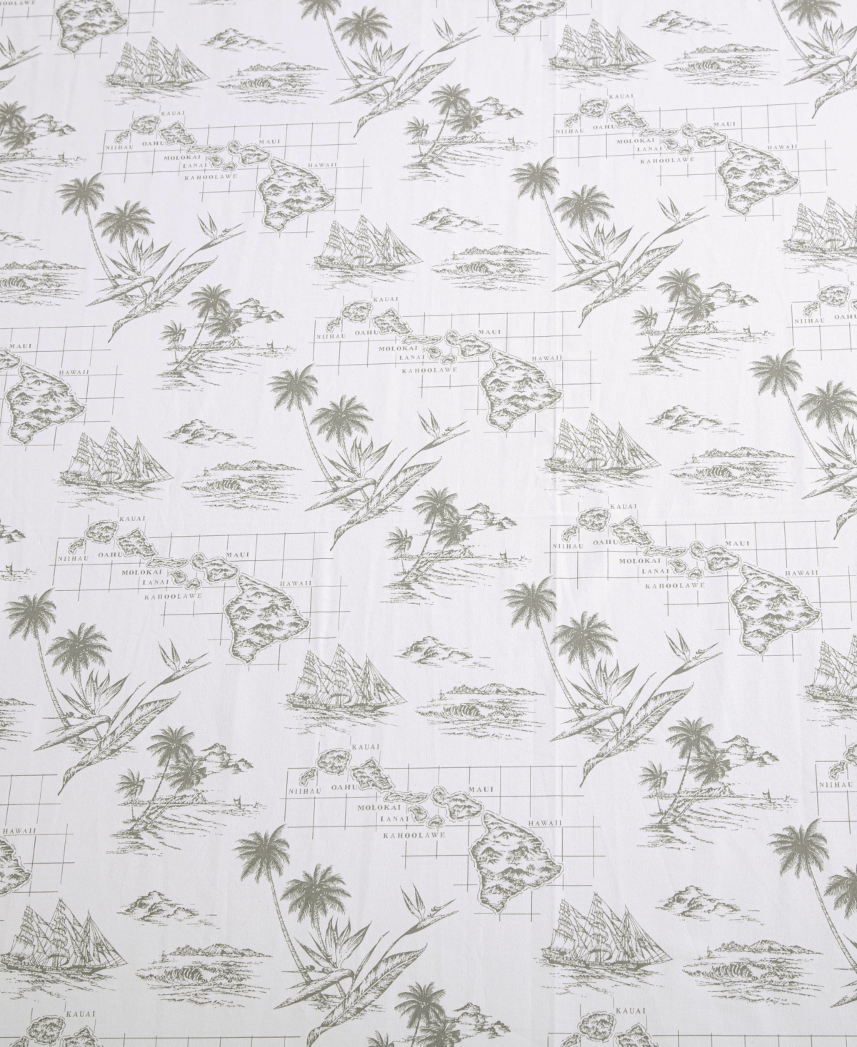 Tommy Bahama Cotton Percale 4 Piece Sheet Set, King In Classic Map
