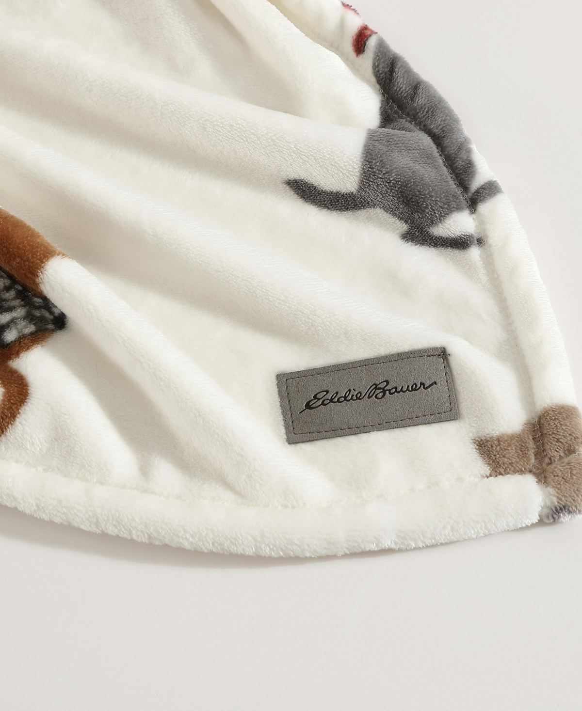 Eddie Bauer Dogs With Scarves Ultra Soft Plush Fleece Blanket, King In White,grey,beige