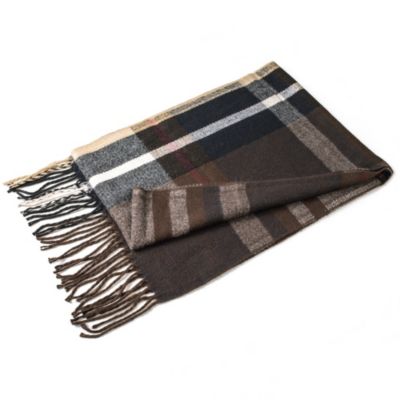 Men's Scarf Soft Knit Winter Scarves Plaid Striped or Solid Neck Covering Long Warm Stylish
