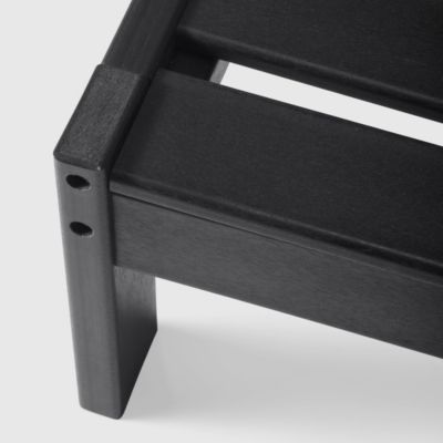 Outdoor Patio HDPE Left Arm Sectional  Weathered Wood Corner Club Chair with Patio Cushions