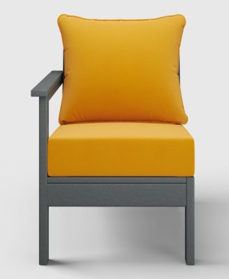 Outdoor Patio HDPE Left Arm Sectional Corner Club Chair with Patio Cushions