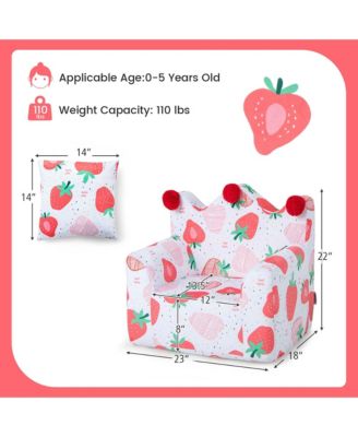   Toddler Size   Foam-Filled Fabric  Dinosaur Design, Removable Cover, Pillow  Kids Sofa Chair