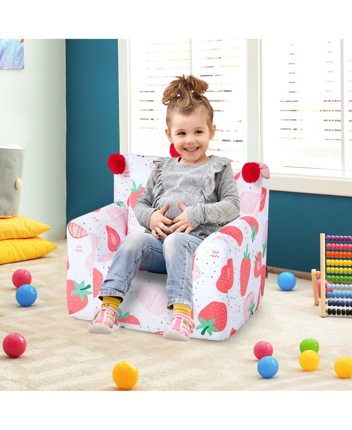 Costway Kids Sofa Chair Foam Filled Armchair Dinosaur Toddler Couch with Cover & Pillow