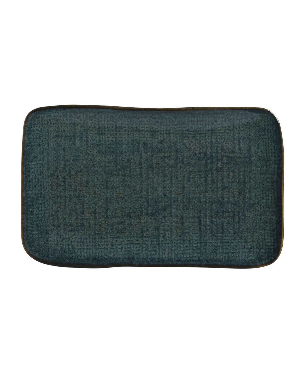 Porto Brasil 10.63" Stoneware Medium Rectangular Juta Platters, Set Of 4 In Oceano