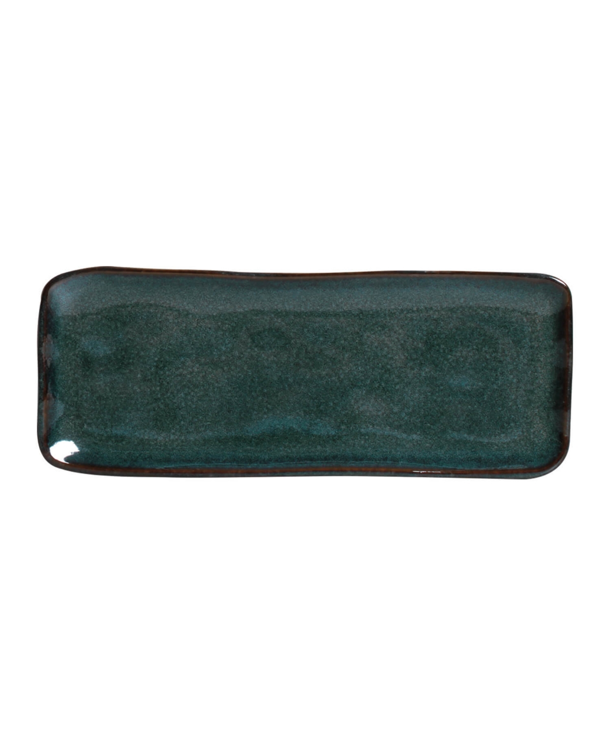 Porto Brasil 12.99" Stoneware Medium Rectangular Platters, Set Of 4 In Oceano