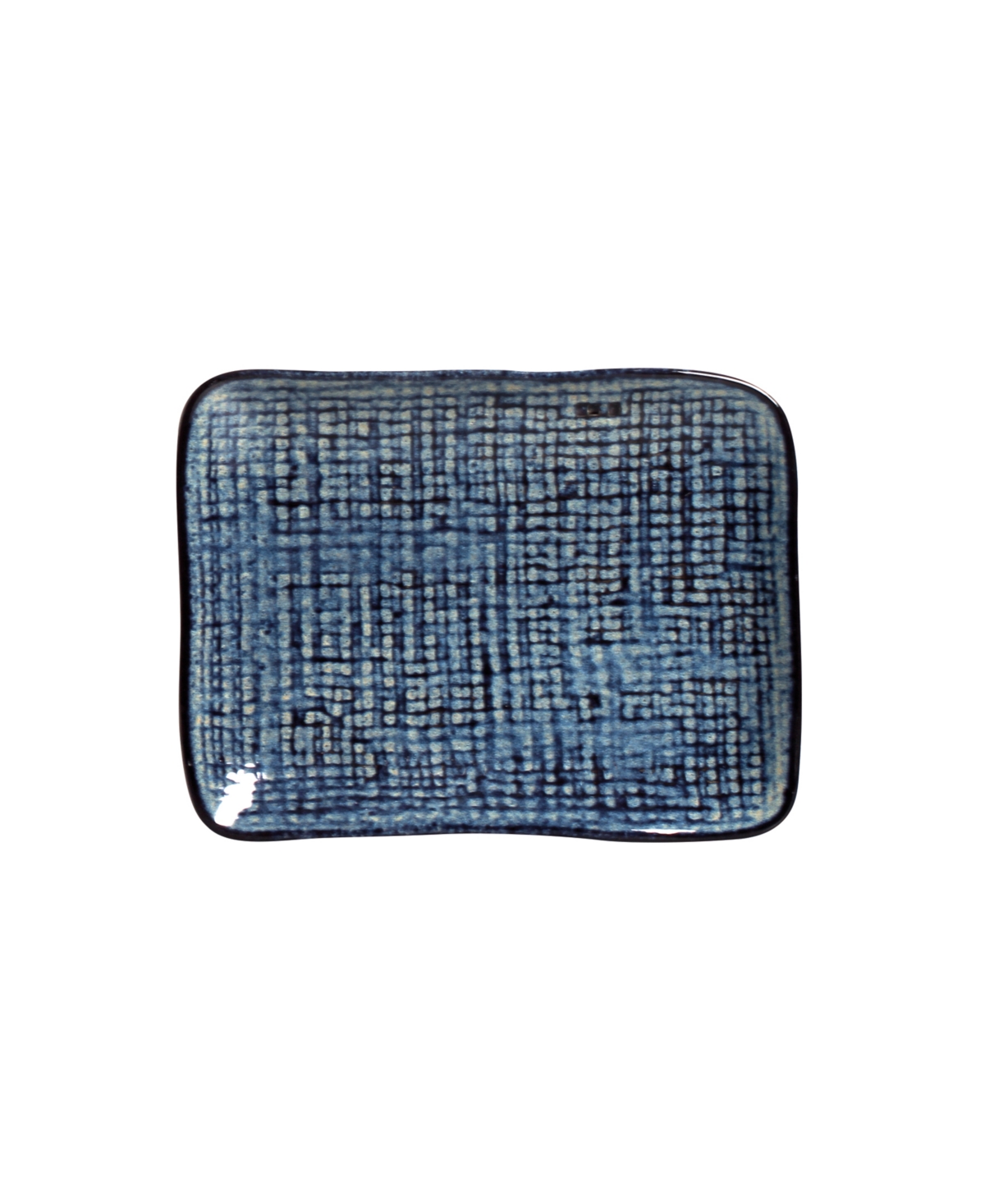 Porto Brasil 7" Stoneware Rectangular Juta Platters, Set Of 4 In Denim