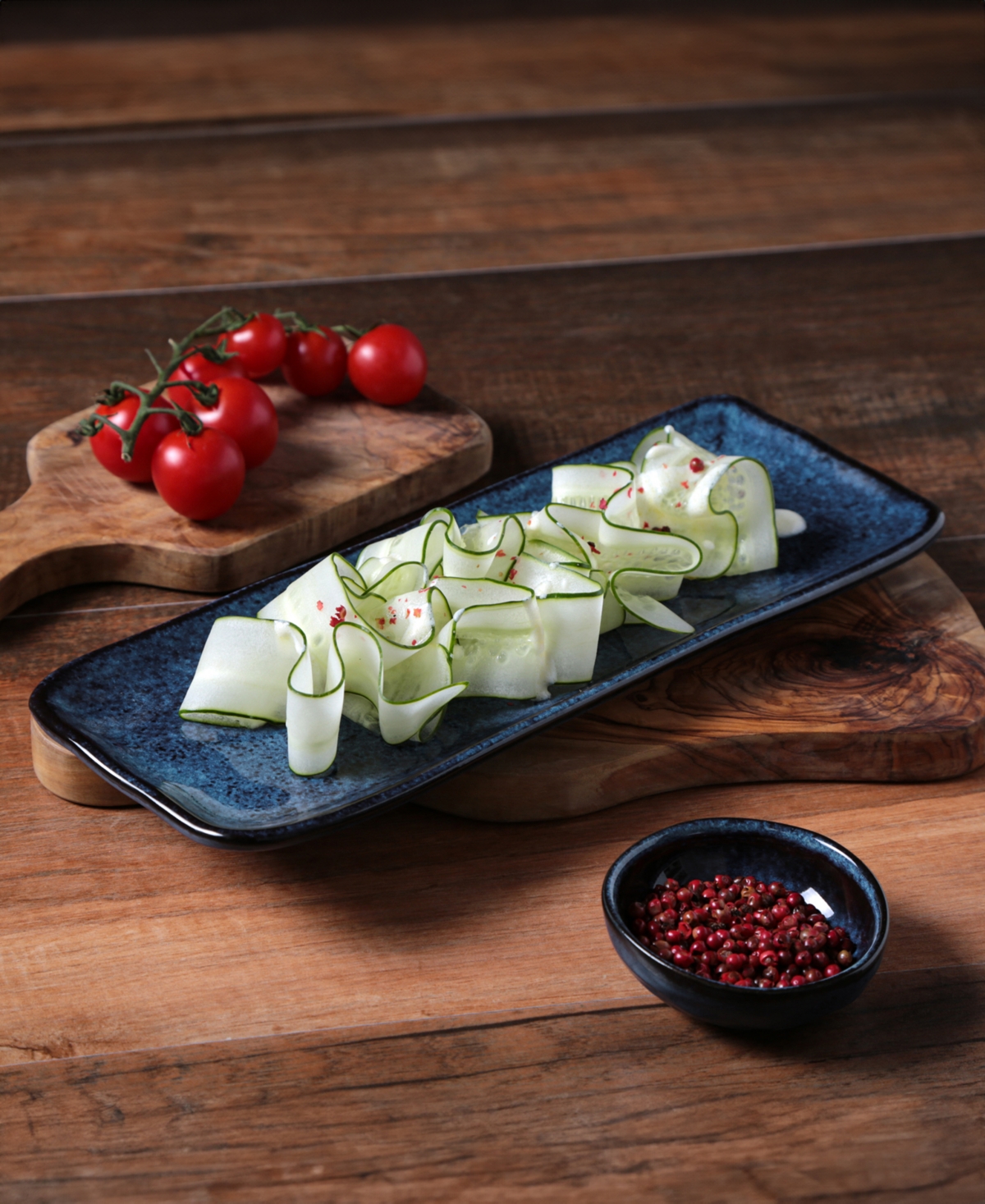 Porto Brasil 8.6" Stoneware Rectangular Platters, Set Of 4 In Denim