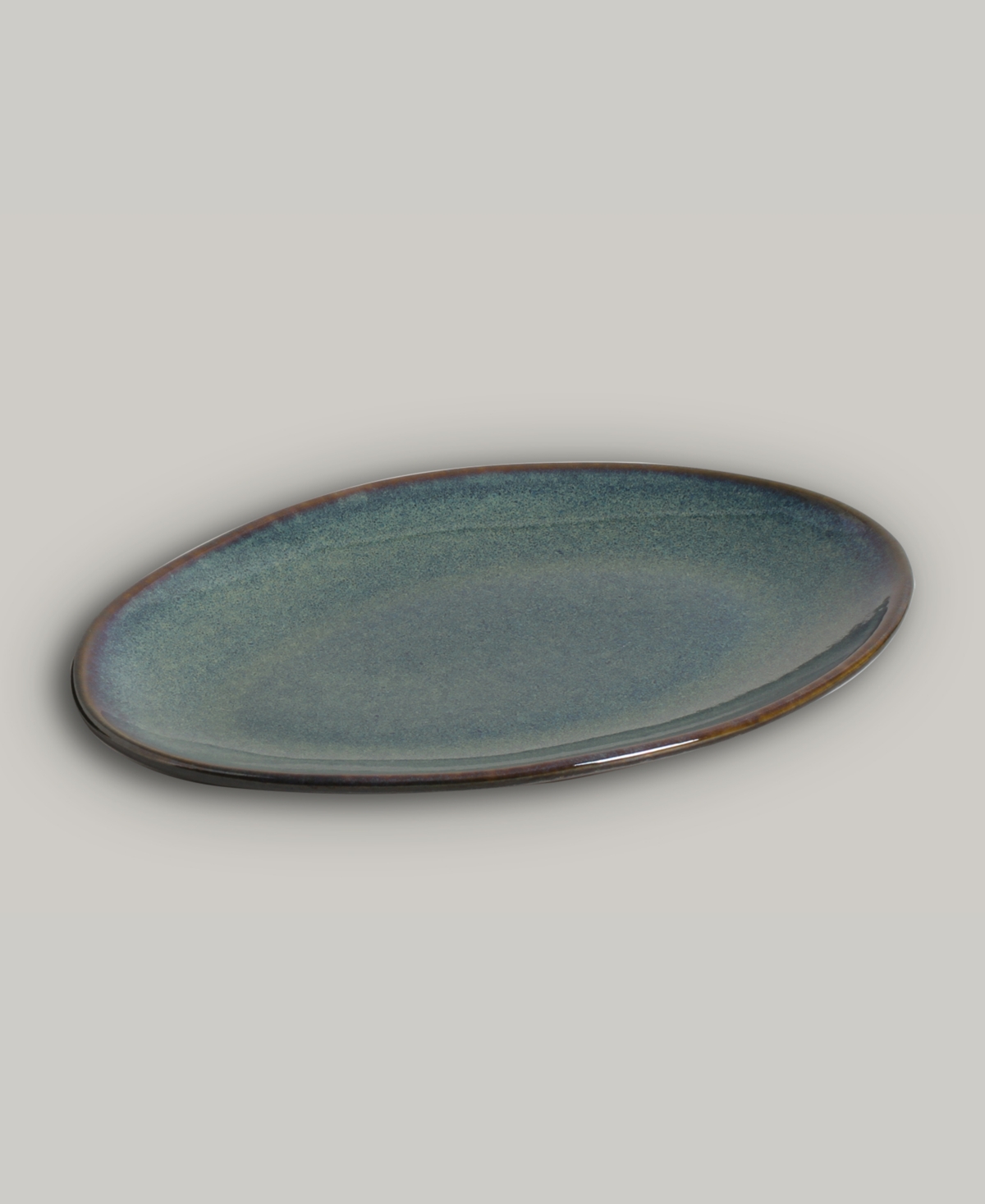 Porto Brasil Stoneware Oval Dessert Plates, Set Of 6 In Oceano