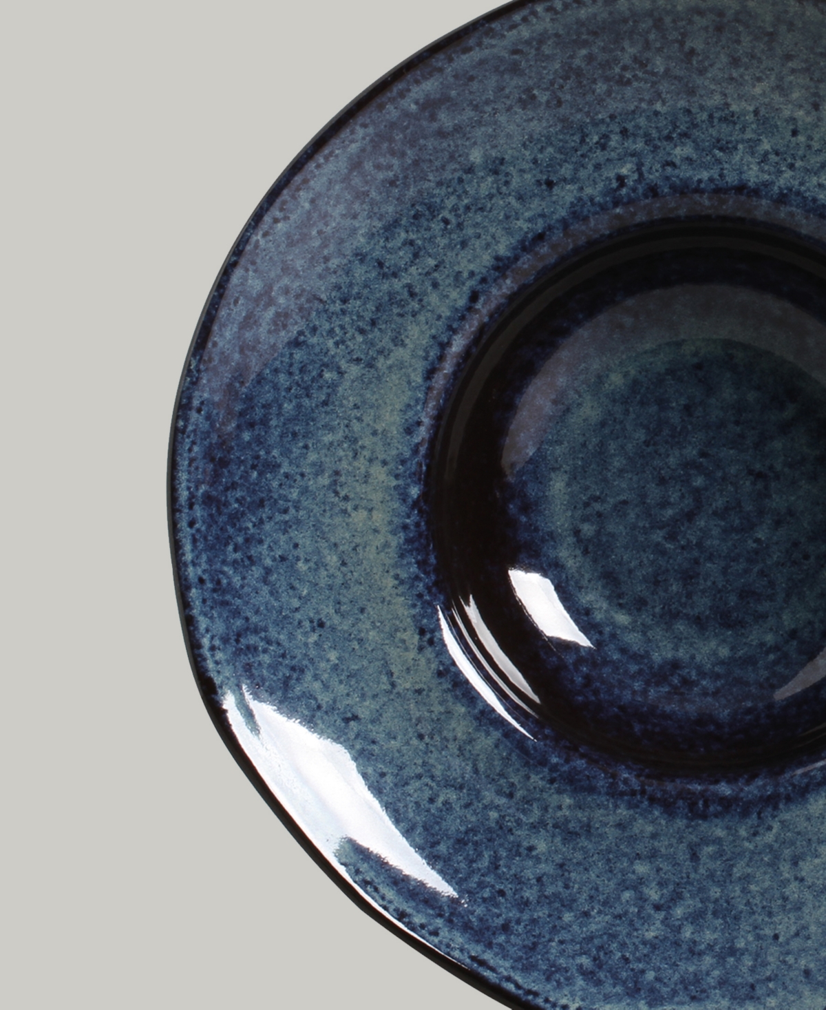 Porto Brasil 11.02" Stoneware Deep Rim Plates, Set Of 4 In Denim