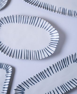 Elemento Stoneware Medium Rectangular Platters, Set of 4