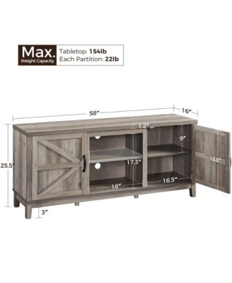 Farmhouse TV Stand – 3-Layer Storage Shelf – Rustic Entertainment Center for Living Room, Fits TVs with Stylish Open Shelving