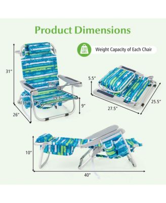 1 PCS Folding Beach Chair Adult Lightweight Aluminum Camping Chair with Storage Bag