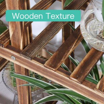 6 Tiers Wooden Plant Stand Home Garden Flower Pots Shelf for Indoor Outdoor