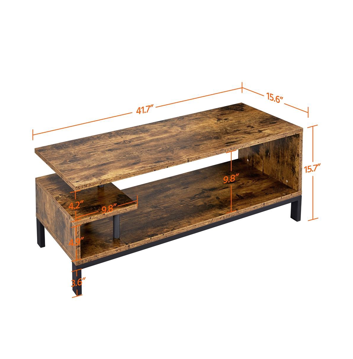 Yaheetech Modern Industrial Free Standing Tv Table Wood Media Console Table with Storage Shelf