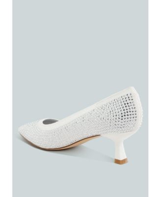 Vimto Breathable Flyknit Rhinestone Pumps