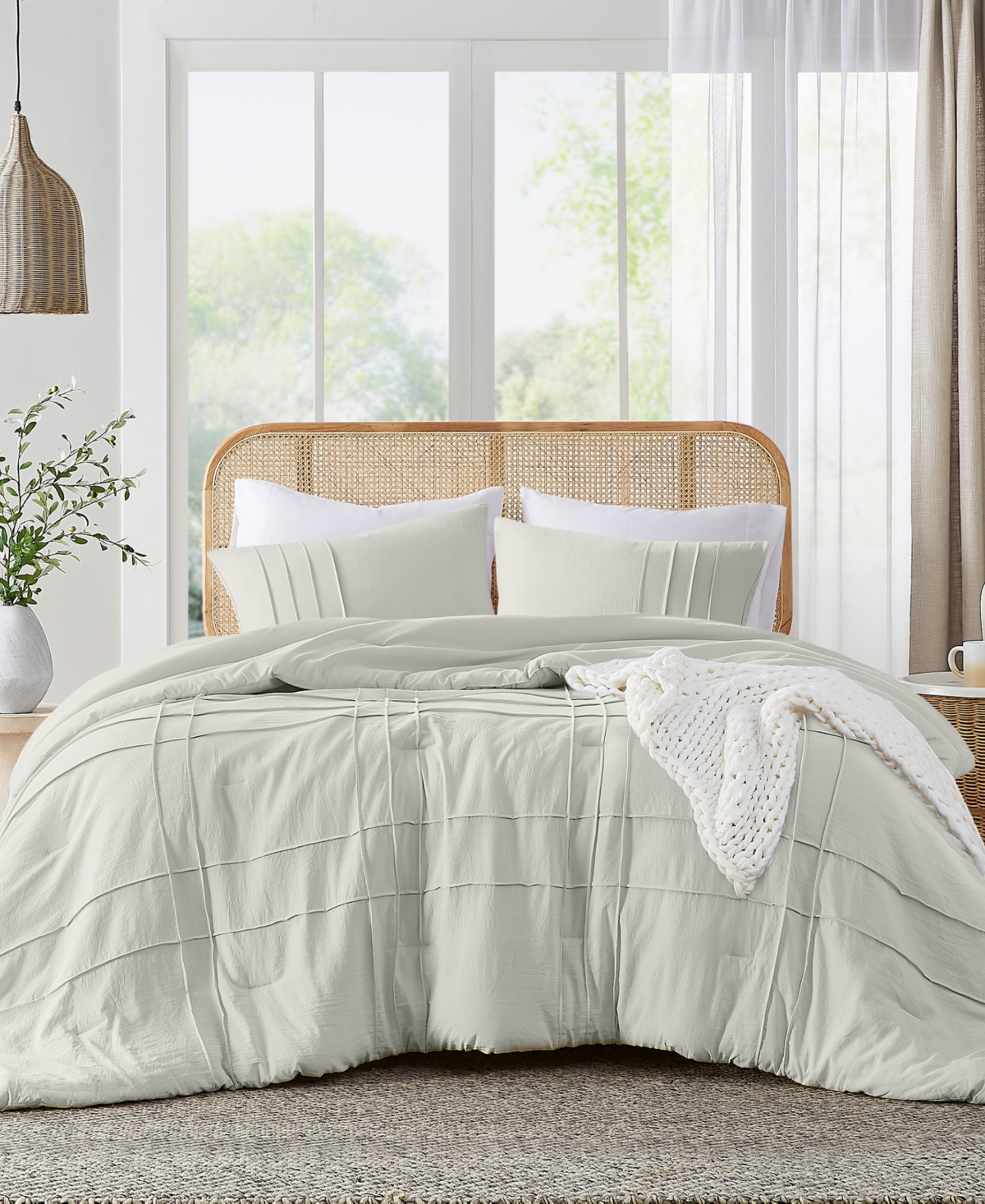 510 Design Porter Pleated 3-pc. Duvet Cover Set, California King In Silver