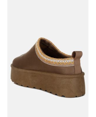 Struter Embroidered Platform Fur Classic Slip-On