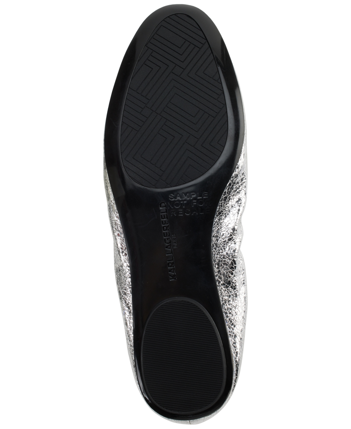 Karl Lagerfeld Paris Velma Metallic Ballet Flat In Silver