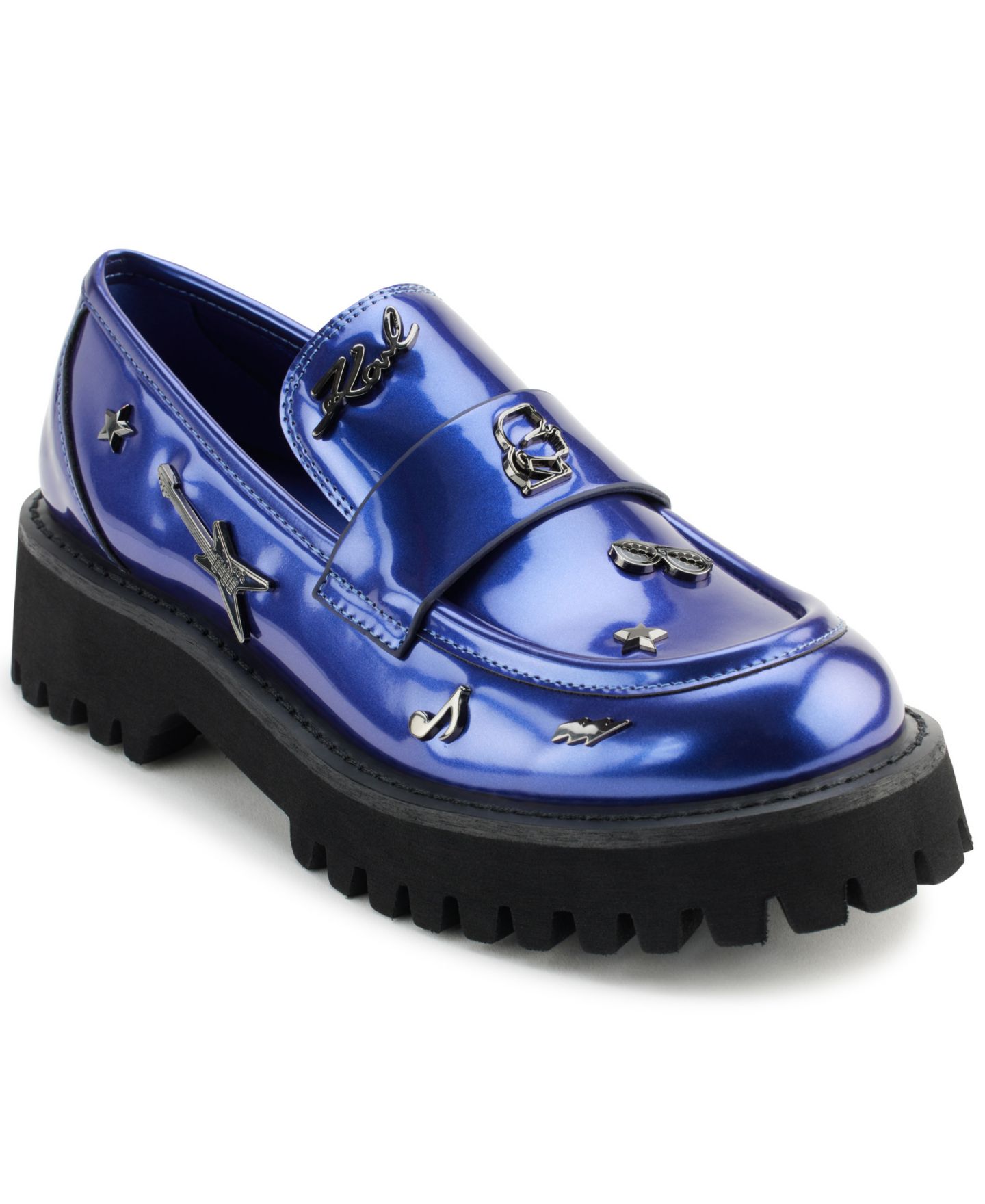 Женские туфли KARL LAGERFELD PARIS Gaston Rocker Almond Toe Lug, цвет: Кобальтовый синий — фото 1