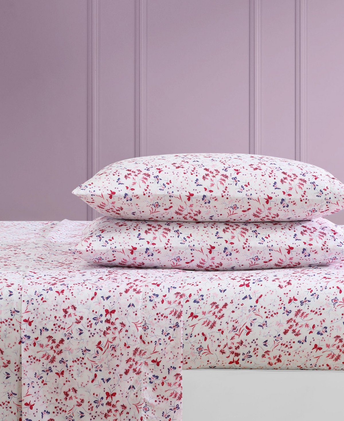 Betsey Johnson Printed Microfiber 4 Piece Sheet Set, Queen In Mystic Garden