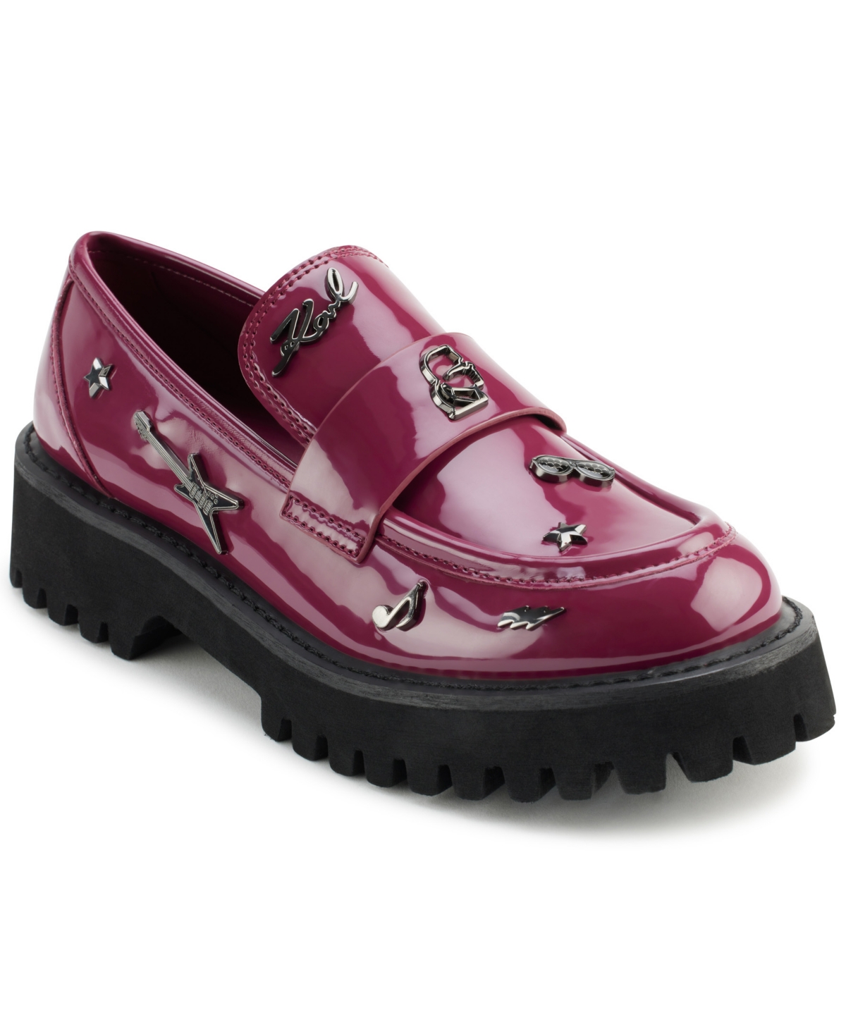 Karl Lagerfeld Paris Gaston Rocker Moc Toe Loafer In Red Plum