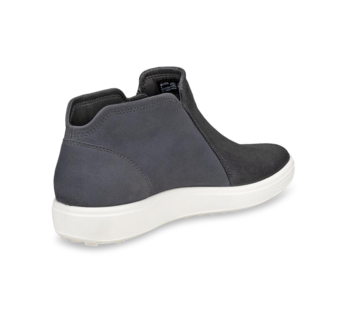 Ecco Soft 7 Mid Top Zip Sneaker In Silver Metallic,magnet Nubuck