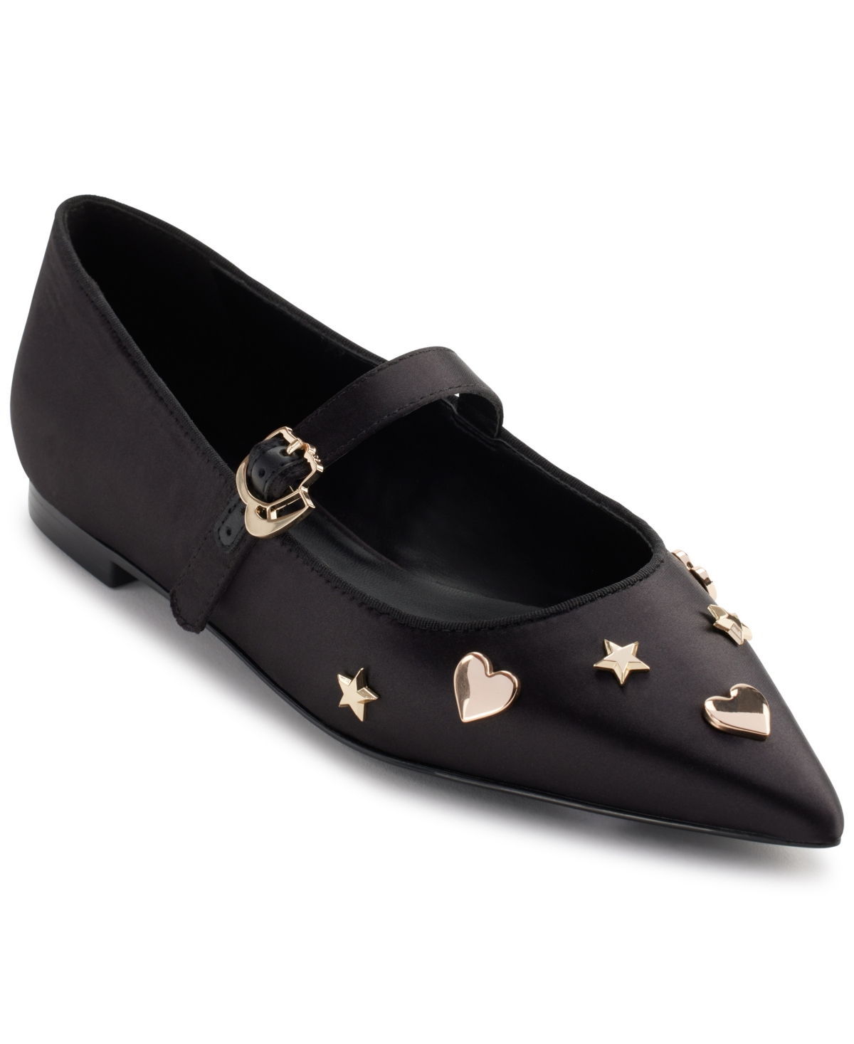 Karl Lagerfeld Paris Veyda Pointed Toe Mary Jane Flat In Black