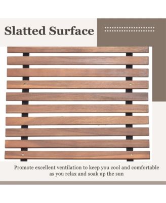 1 PCS Outdoor Acacia Wood Rocking Chair with Widened Slatted Seat and High Back