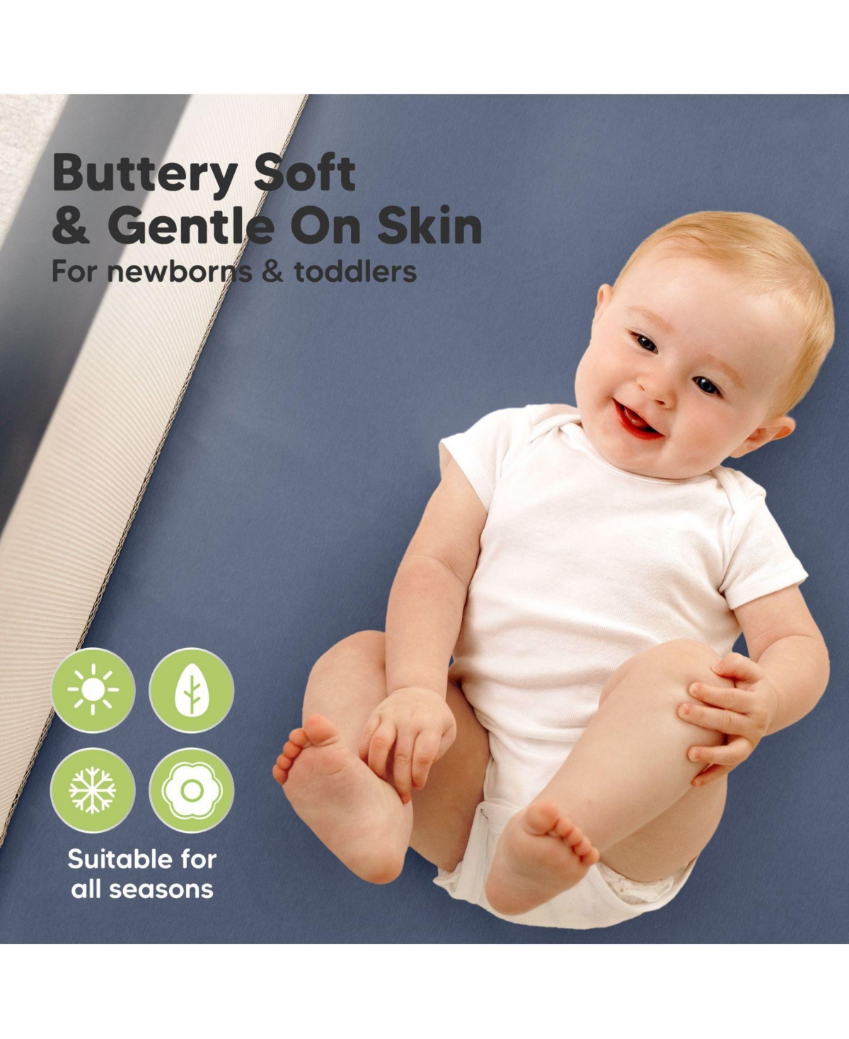 KeaBabies 2pk Isla Waterproof Mini Crib Sheets for Boy, Girl, Soft Pack and Play Sheets for Graco Pack and Play Mattress