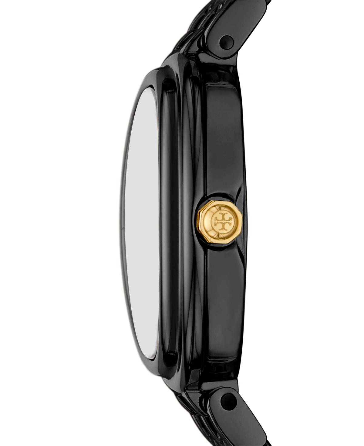Tory Burch Women's The Oval Black-tone Stainless Steel Bracelet Watch 28mm In Black