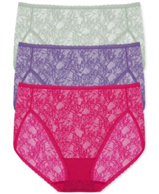 Женское нижнее белье Natori Women's Bliss Allure One Size с кружевами французского кроя, 3 упаковки, 772303MP