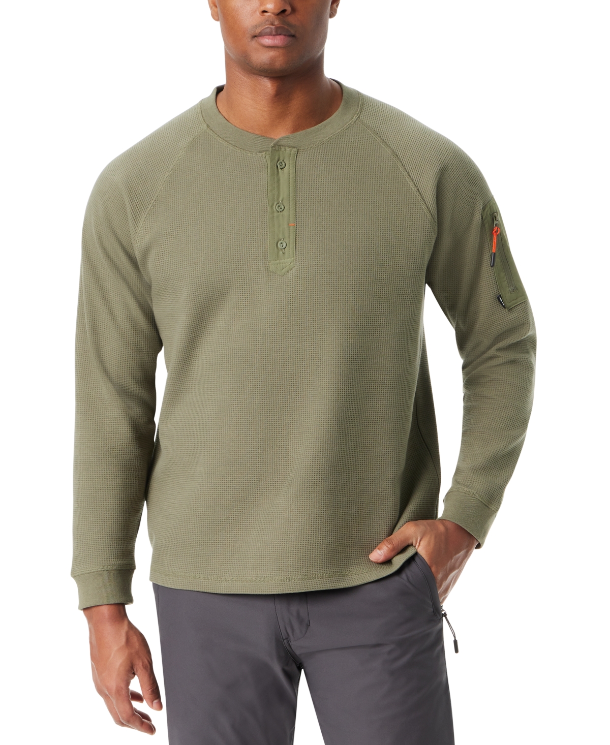 Men's Relaxed Fit Performance Thermal Long Sleeve Henley - Deep Liche