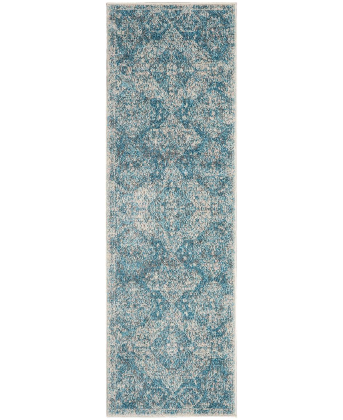 Nourison Home Tranquil Tra13 2'3"x7'3" Runner Area Rug In Mist,ivory