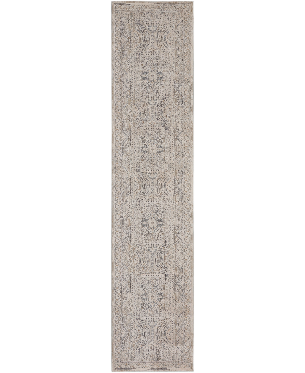 Nourison Home Lynx Lnx01 2'3"x10' Runner Area Rug In Ivory,gray
