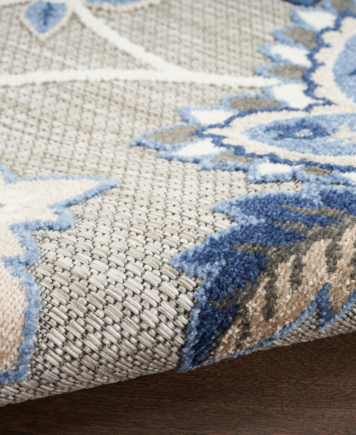 Nourison Home Aloha Alh31 2'8"x4' Area Rug In Blue,gray