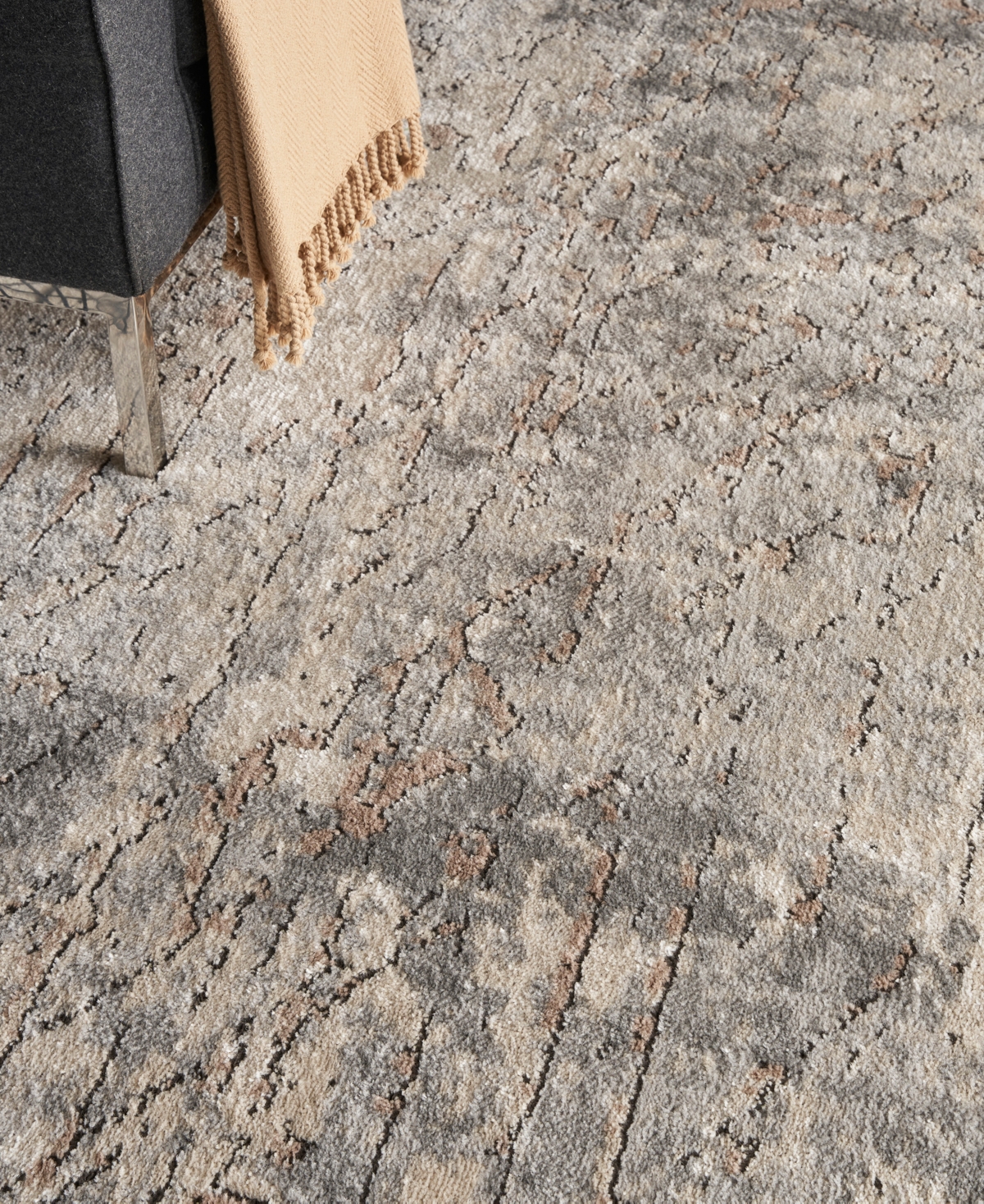 Nourison Home Quarry Qua03 6'7"x9'6" Area Rug In Beige,gray