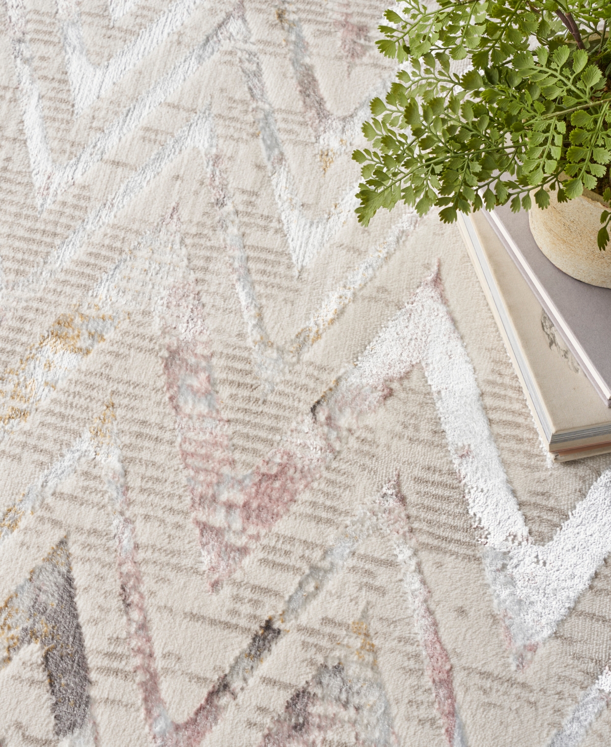 Nourison Home Glitz Glz05 2'3"x7'6" Runner Area Rug In Ivory