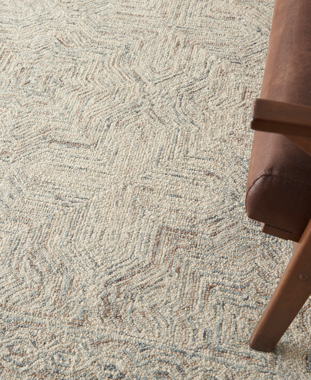 Nourison Home Interlock Itl03 5'x7'6" Area Rug In Blue,ivory