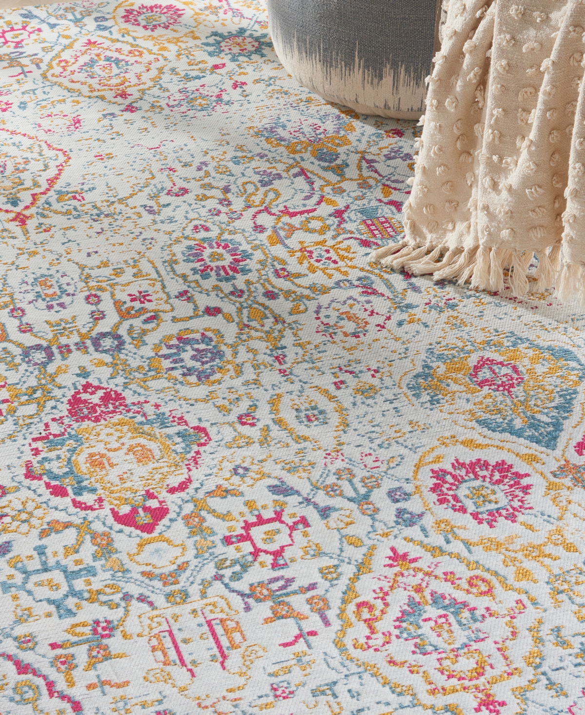 Nourison Home Damask Das06 8'x10' Area Rug In Multi