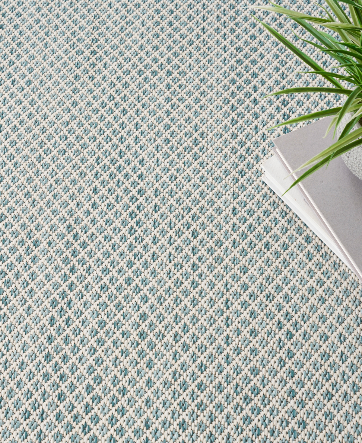 Nourison Home Courtyard Cou01 5'x5' Square Area Rug In Ivory,aqua