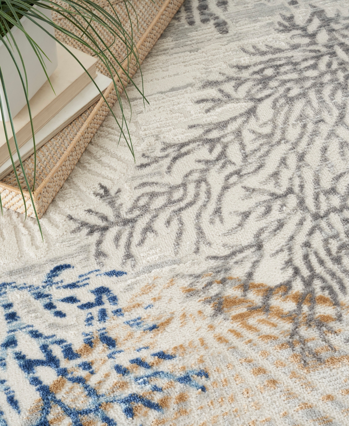 Nourison Home Seaside Sds04 5'3"x7'3" Area Rug In Ivory,gray