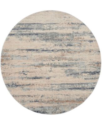 Nourison Home Rustic Textures Rus04 5'3"x5'3" Round Area Rug In Beige,gray