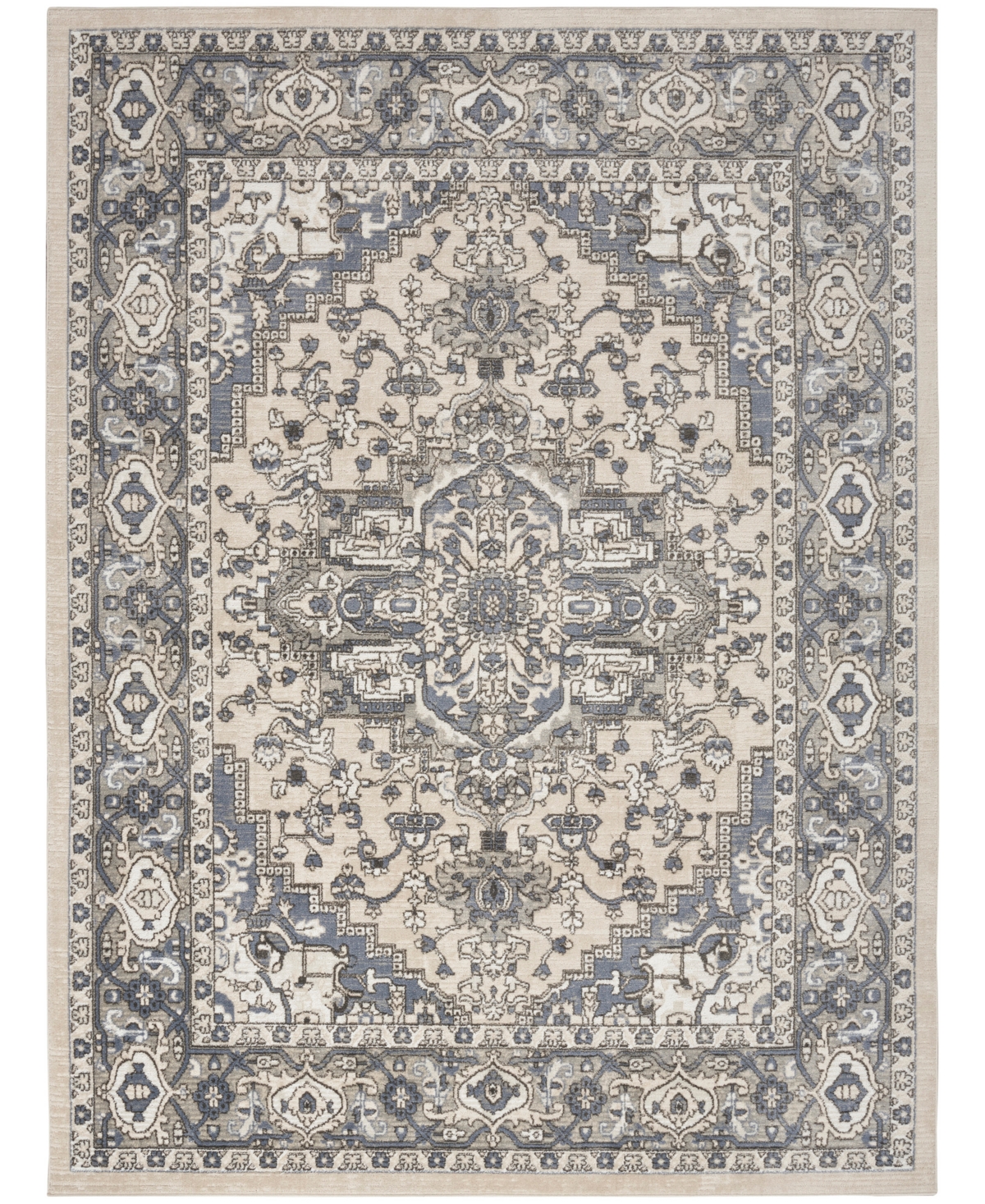 Nourison Home Quarry Qua05 5'3"x7'3" Area Rug In Ivory,blue
