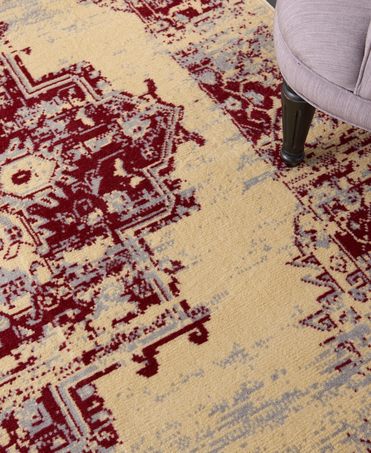 Nourison Home Grafix Grf14 3'9"x5'9" Area Rug In Cream,red
