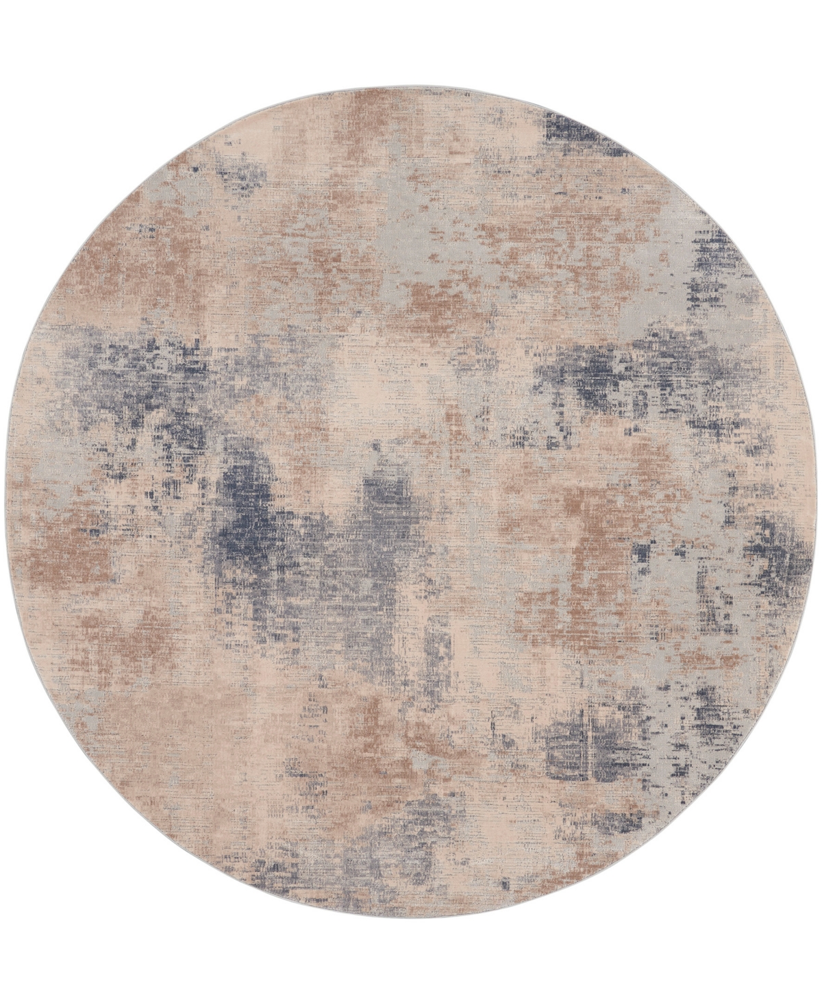 Nourison Home Rustic Textures Rus02 5'3"x5'3" Round Area Rug In Beige,gray