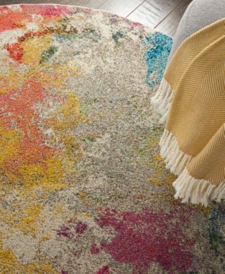 Celestial CES12 4'x4' Round Area Rug