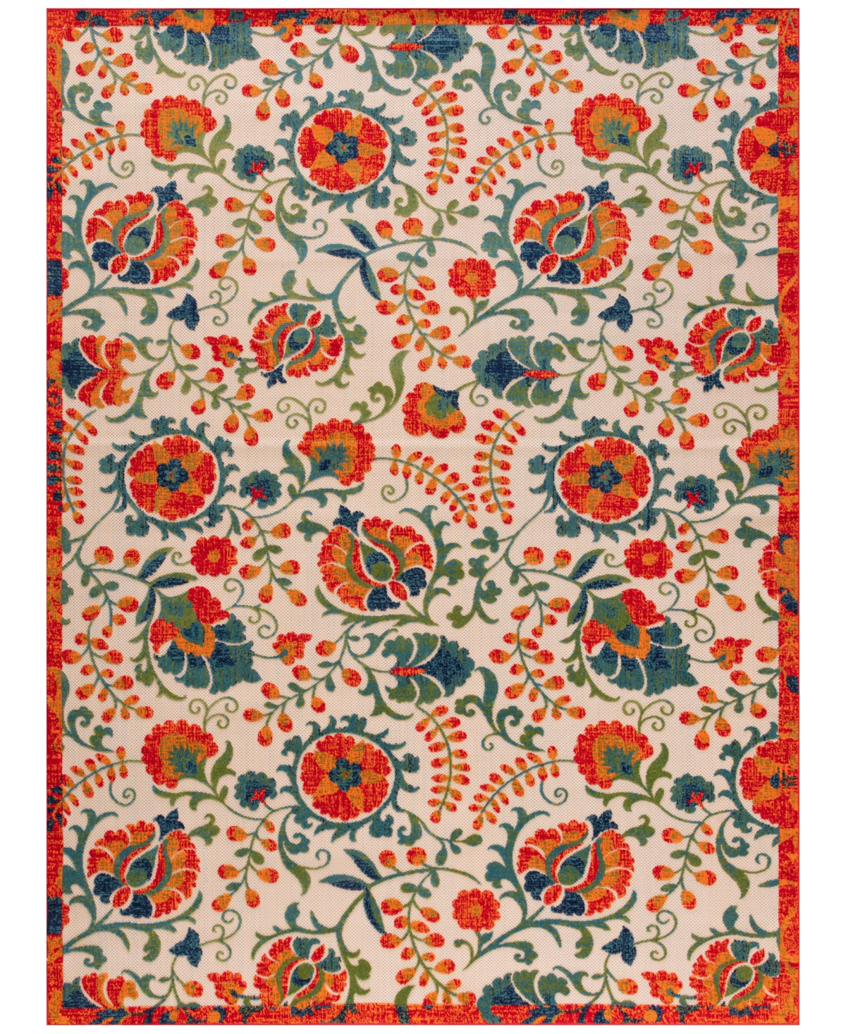 Nourison Home Aloha Alh17 7'10"x10'6" Area Rug In Red,multi