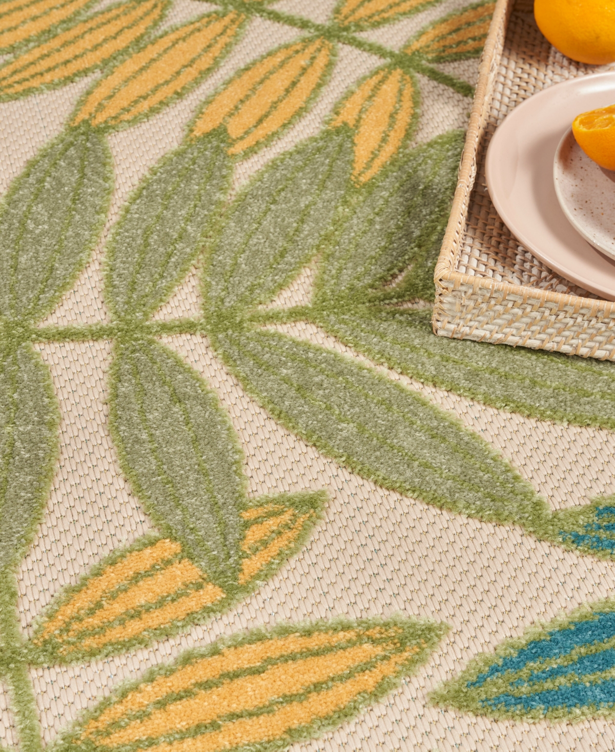 Nourison Home Aloha Alh18 5'3"x5'3" Round Area Rug In Multi
