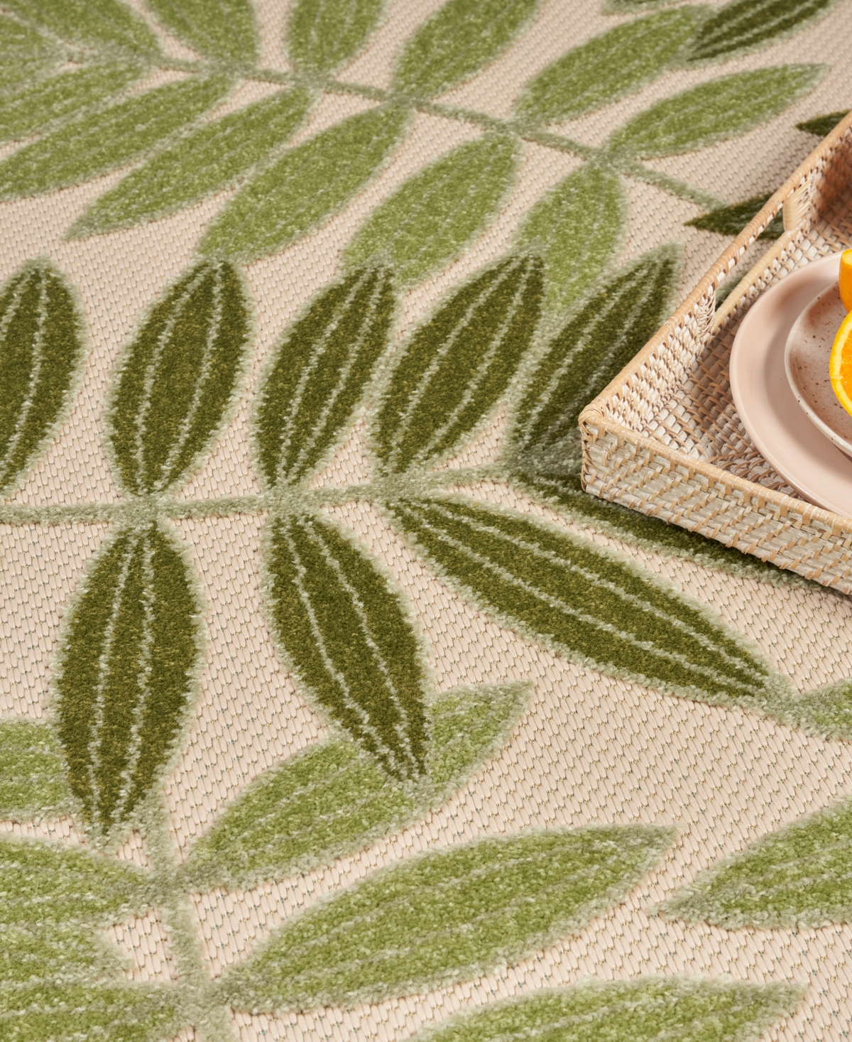 Nourison Home Aloha Alh18 7'10"x10'6" Area Rug In Ivory,moss
