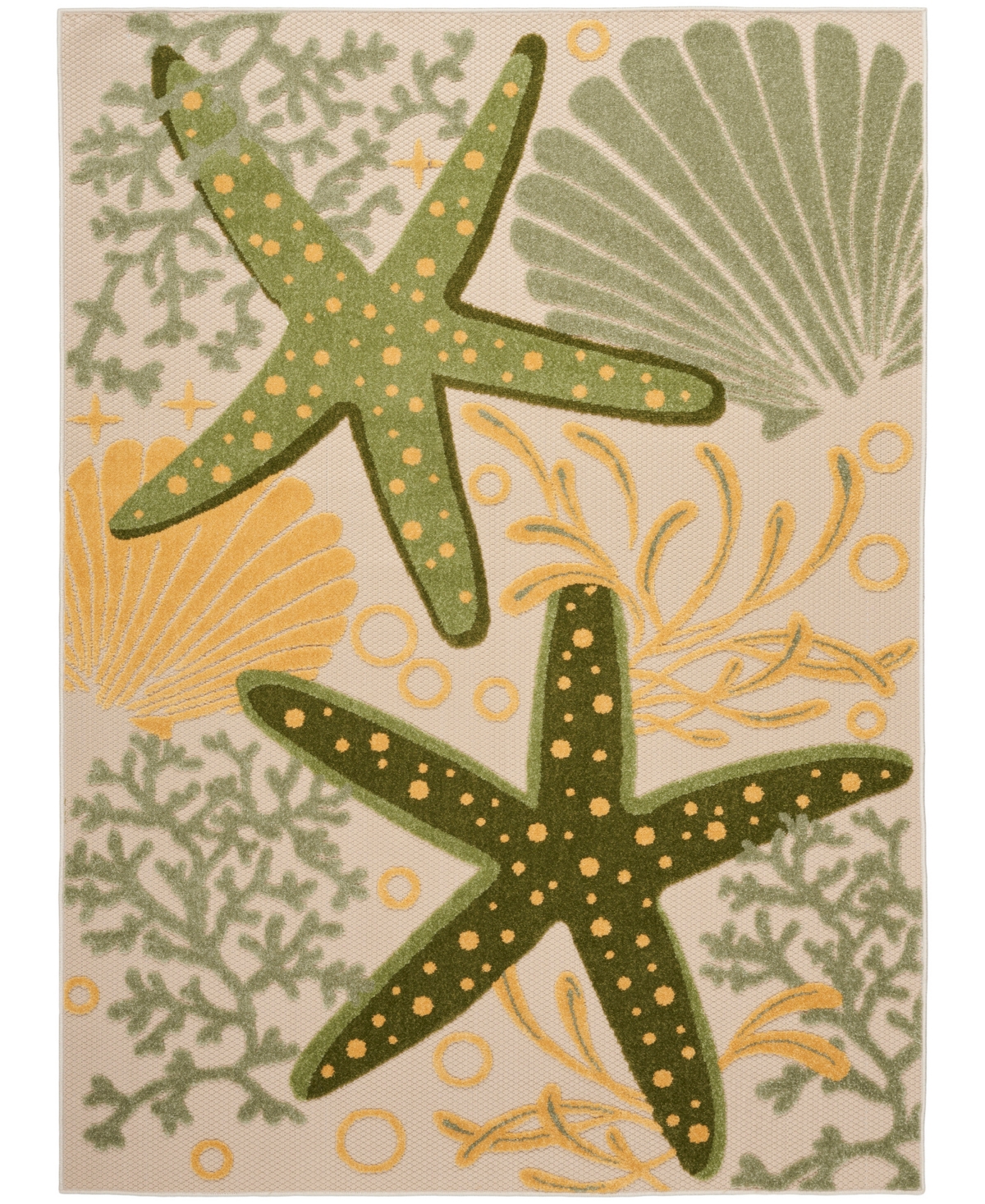 Nourison Home Aloha Alh24 5'3"x7'5" Area Rug In Green